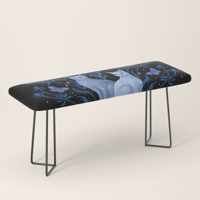 Blue Thistle & Cat Bench Gallery Image 1