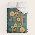 Bird in mid-century garden Comforter Gallery Image 6