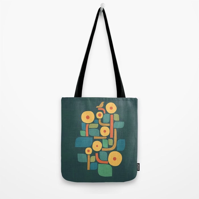 Bird in mid-century garden Tote Bag Gallery Image 2