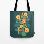 Bird in mid-century garden Tote Bag Gallery Image 1