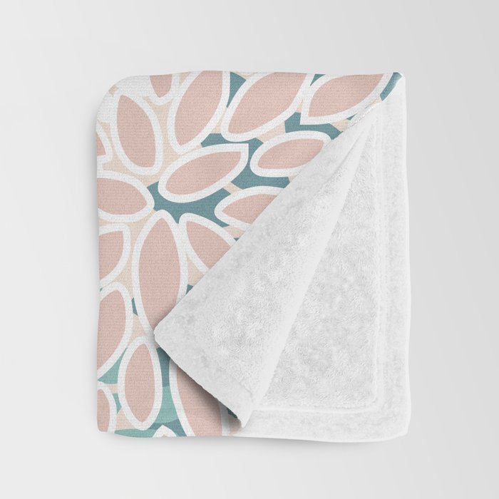 Festive, Floral Prints, Teal, Peach, Coral Throw Blanket Gallery Image 3