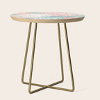 Festive, Floral Prints, Teal, Peach, Coral Side Table Gallery Image 1