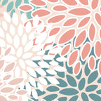 Festive, Floral Prints, Teal, Peach, Coral Coffee Mug Gallery Image 2