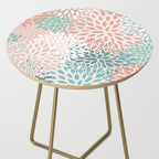 Festive, Floral Prints, Teal, Peach, Coral Side Table Gallery Image 2