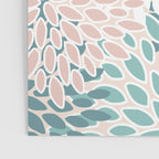 Festive, Floral Prints, Teal, Peach, Coral Poster Gallery Image 3