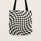 Black&White Checker Tote Bag Gallery Image 1