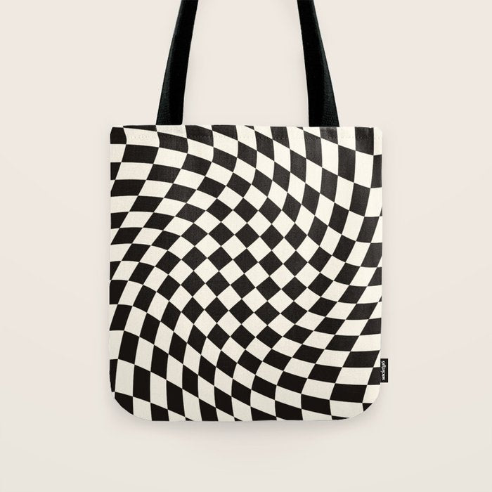 Black&White Checker Tote Bag Gallery Image 1
