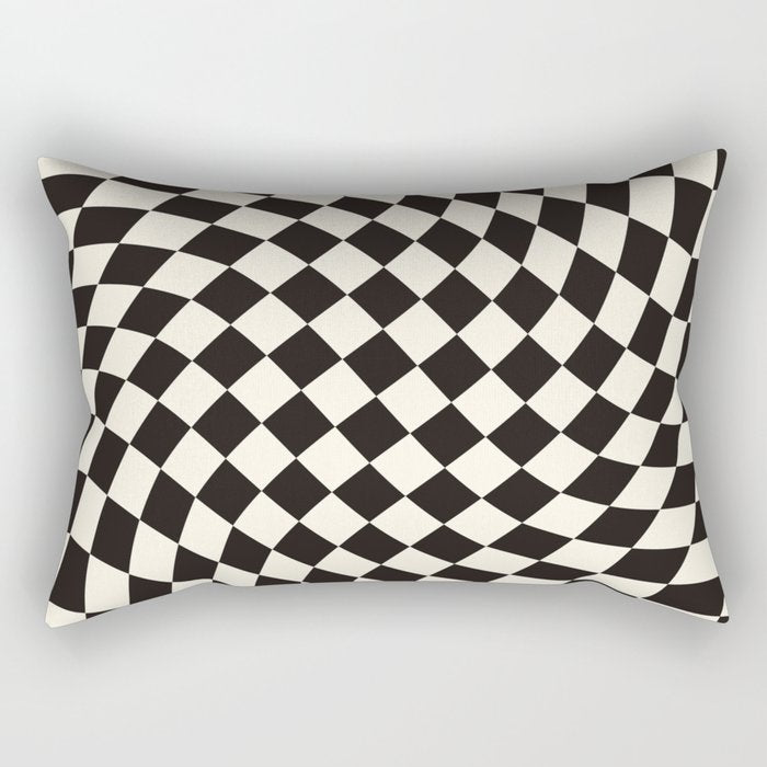 Black&White Checker Rectangular Pillow Gallery Image 2
