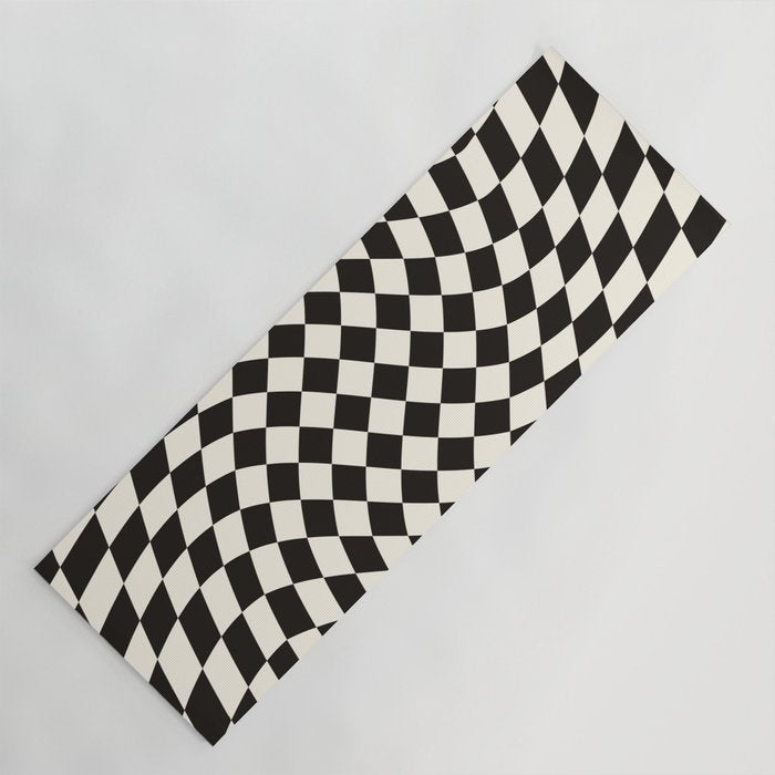 Black&White Checker Yoga Mat Gallery Image 1