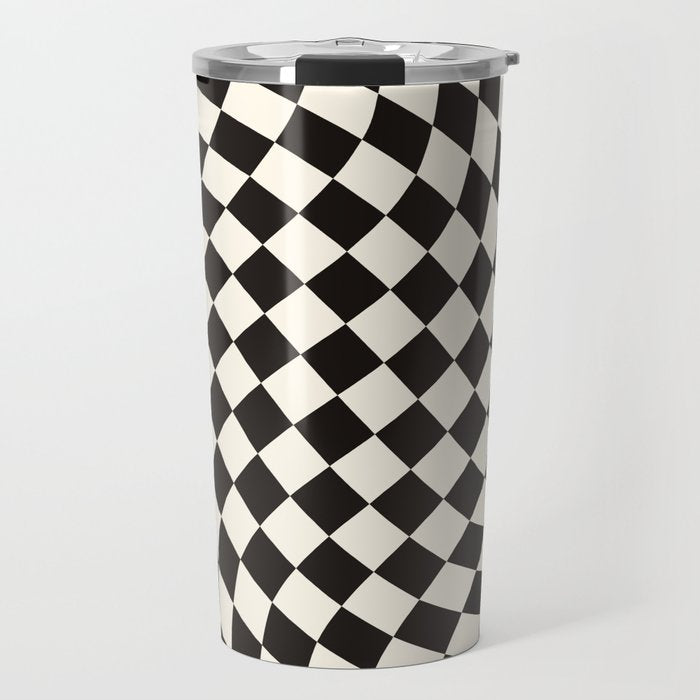 Black&White Checker Travel Mug Gallery Image 1