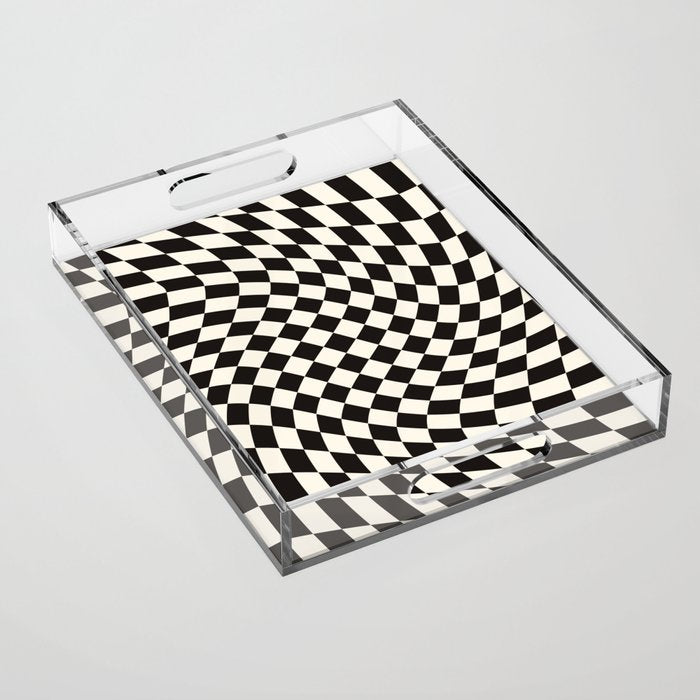 Black&White Checker Acrylic Tray Gallery Image 1