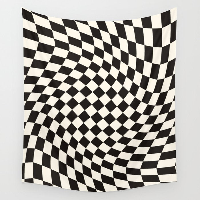 Black&White Checker Wall Tapestry Gallery Image 4