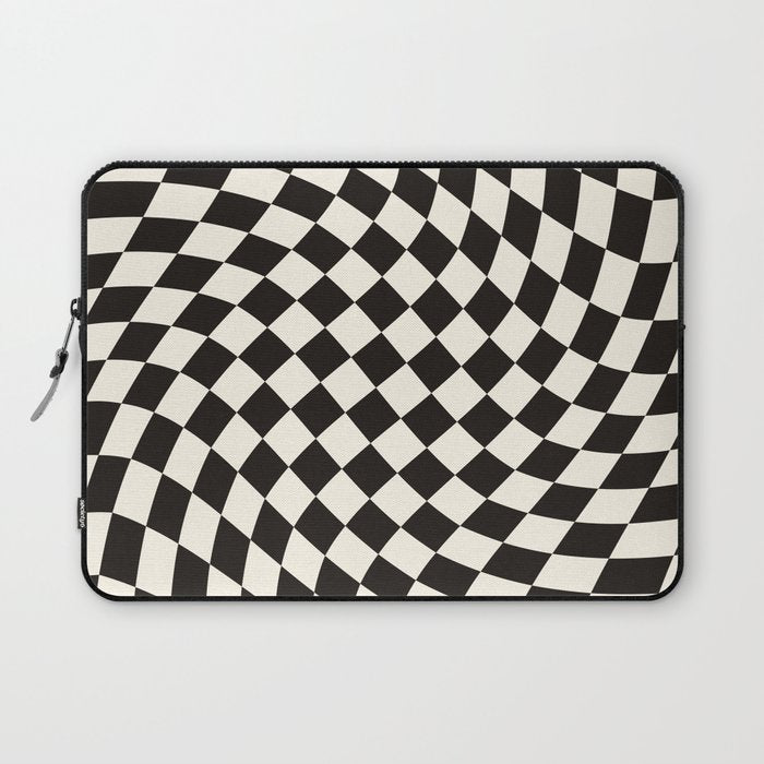 Black&White Checker Laptop Sleeve Gallery Image 1