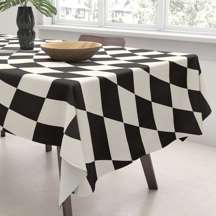 Black&White Checker Tablecloth Gallery Image 3