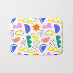 Abstract shape seamless pattern with colorful geometric doodles Bath Mat Gallery Image 1
