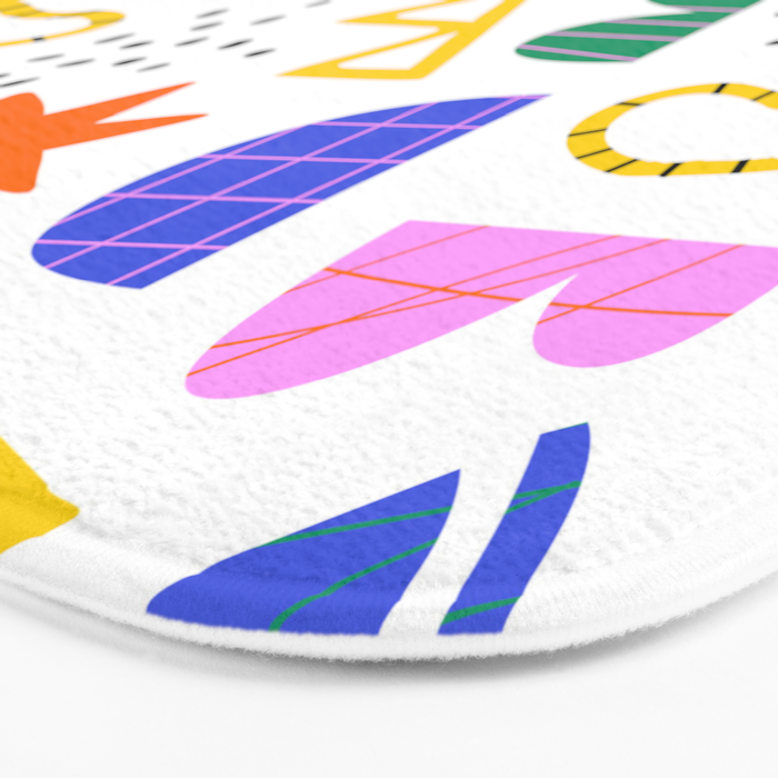 Abstract shape seamless pattern with colorful geometric doodles Bath Mat Gallery Image 3