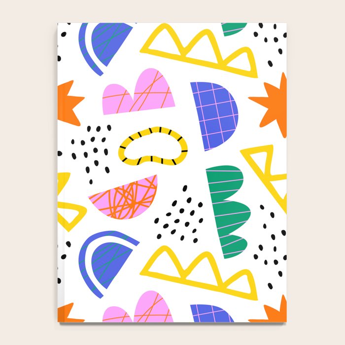 Abstract shape seamless pattern with colorful geometric doodles Notebook Gallery Image 4