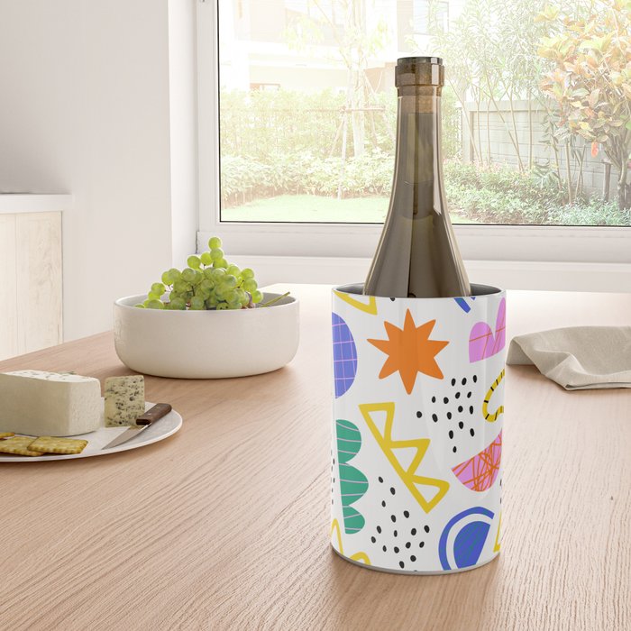 Abstract shape seamless pattern with colorful geometric doodles Wine Chiller Gallery Image 4