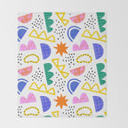 Abstract shape seamless pattern with colorful geometric doodles Throw Blanket Gallery Image 2