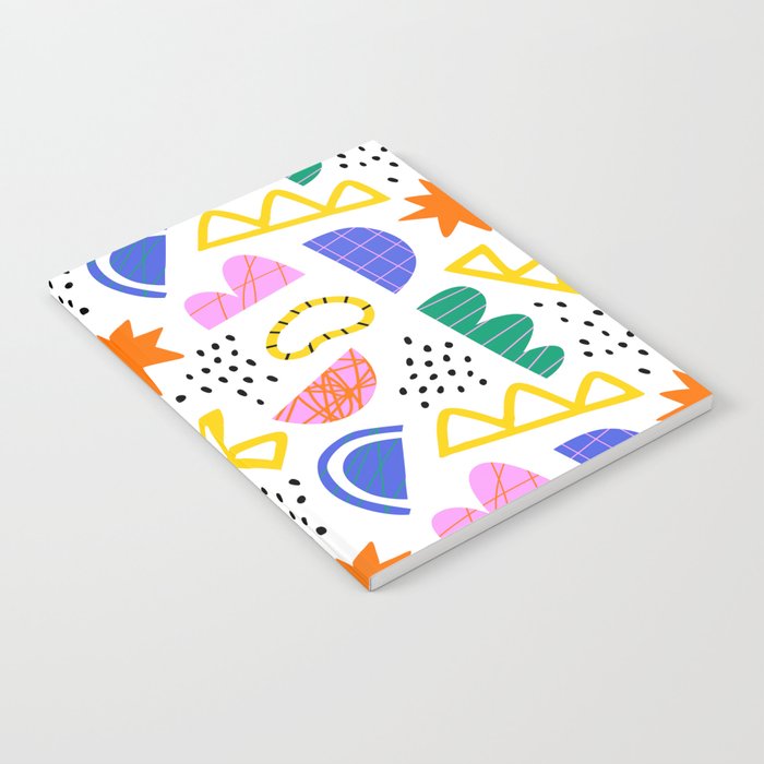 Abstract shape seamless pattern with colorful geometric doodles Notebook Gallery Image 1