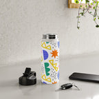 Abstract shape seamless pattern with colorful geometric doodles Water Bottle Gallery Image 4