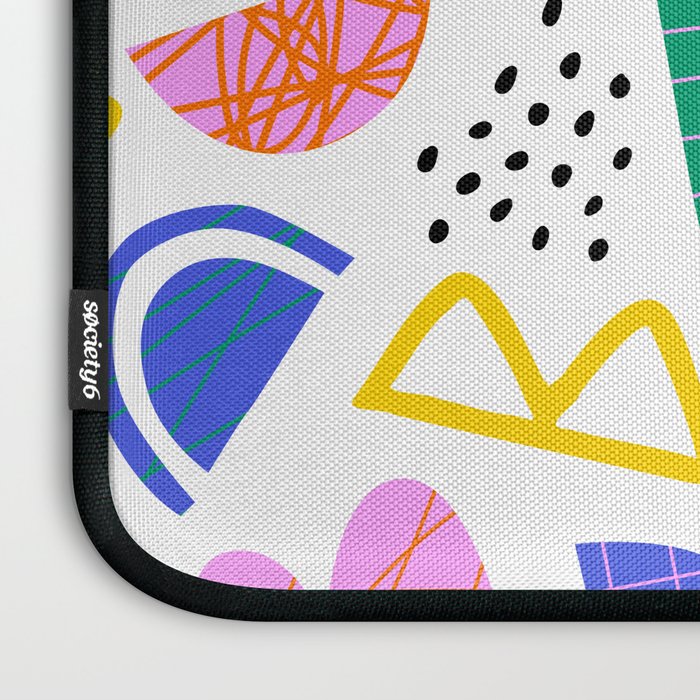 Abstract shape seamless pattern with colorful geometric doodles Laptop Sleeve Gallery Image 3