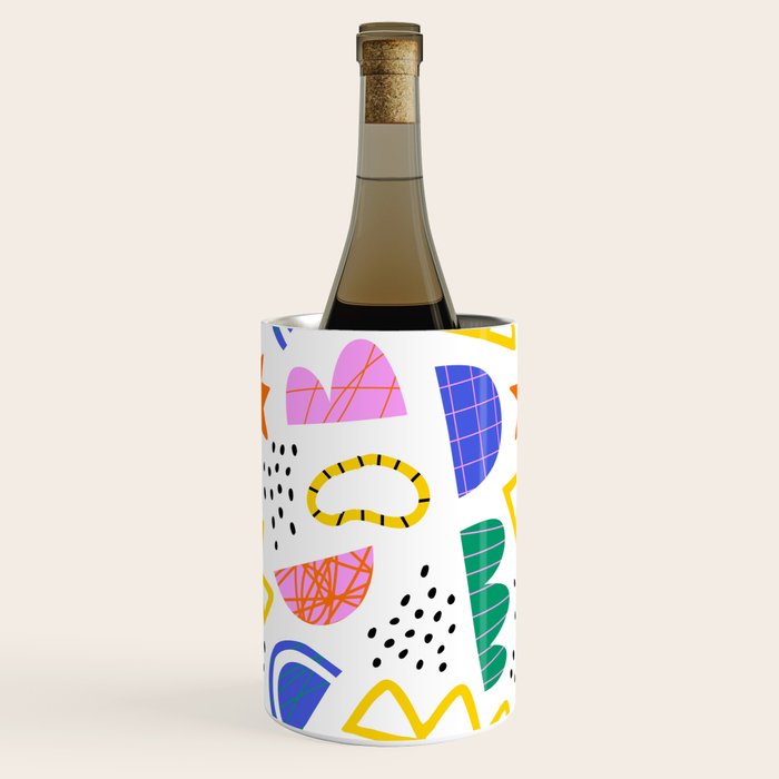 Abstract shape seamless pattern with colorful geometric doodles Wine Chiller Gallery Image 2