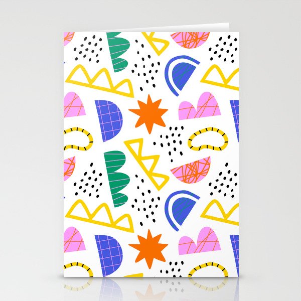 Abstract shape seamless pattern with colorful geometric doodles Stationery Card Gallery Image 1