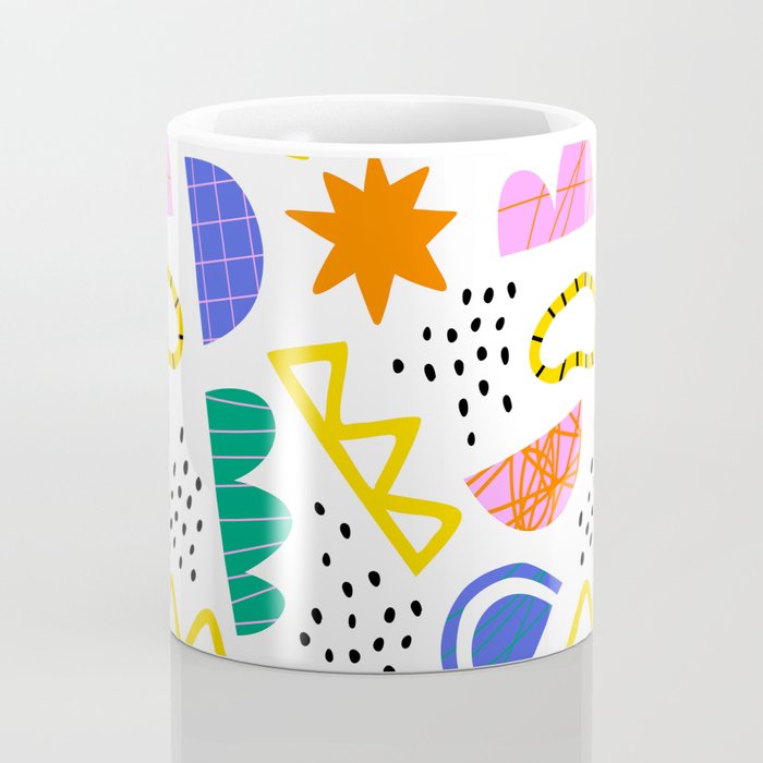 Abstract shape seamless pattern with colorful geometric doodles Coffee Mug Gallery Image 4