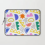 Abstract shape seamless pattern with colorful geometric doodles Laptop Sleeve Gallery Image 1