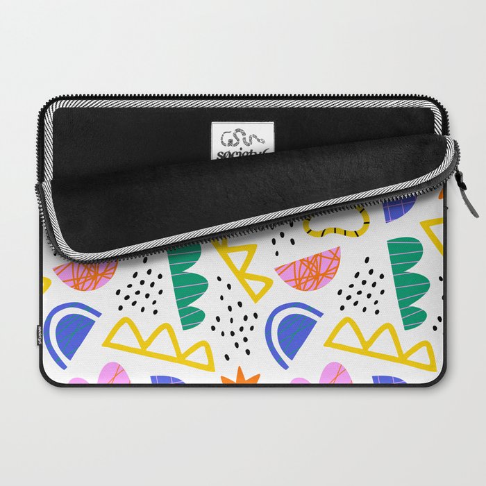 Abstract shape seamless pattern with colorful geometric doodles Laptop Sleeve Gallery Image 2