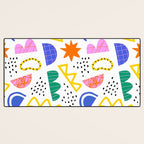 Abstract shape seamless pattern with colorful geometric doodles Desk Mat Gallery Image 3