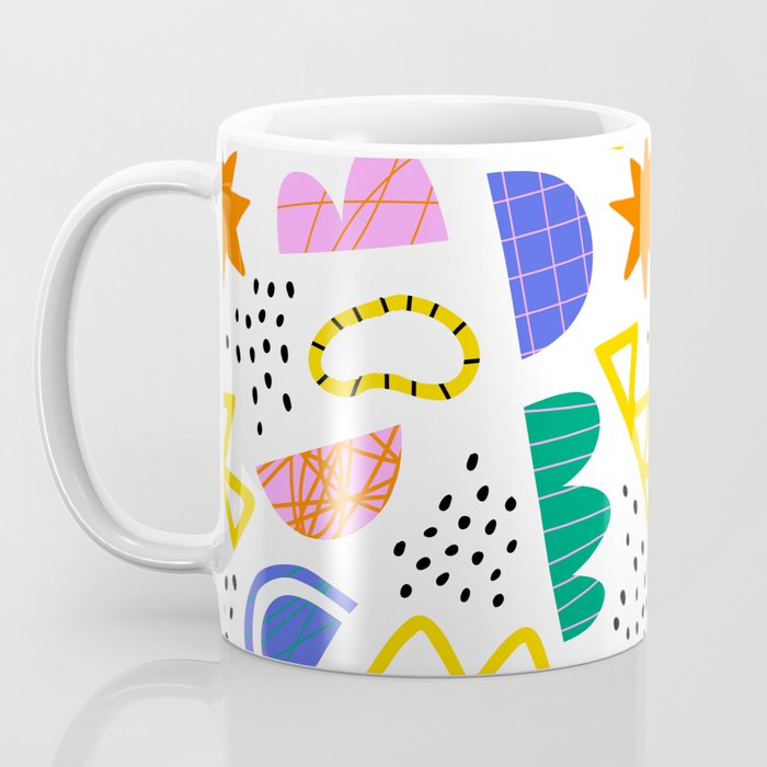 Abstract shape seamless pattern with colorful geometric doodles Coffee Mug Gallery Image 3