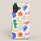 Abstract shape seamless pattern with colorful geometric doodles iPhone Case Gallery Image 1