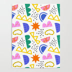 Abstract shape seamless pattern with colorful geometric doodles Poster Gallery Image 4