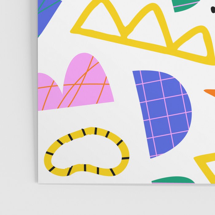 Abstract shape seamless pattern with colorful geometric doodles Poster Gallery Image 3