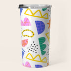 Abstract shape seamless pattern with colorful geometric doodles Travel Mug Gallery Image 3