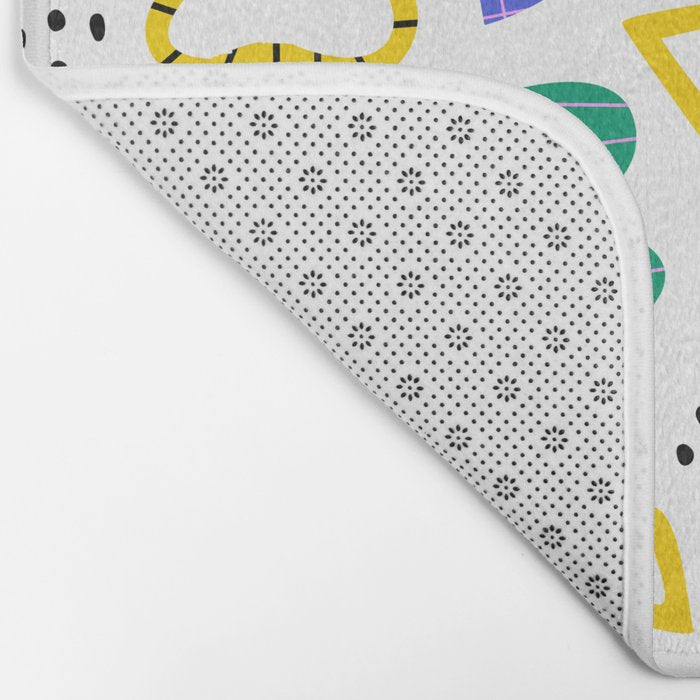 Abstract shape seamless pattern with colorful geometric doodles Bath Mat Gallery Image 2