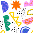 Abstract shape seamless pattern with colorful geometric doodles Coffee Mug Gallery Image 2
