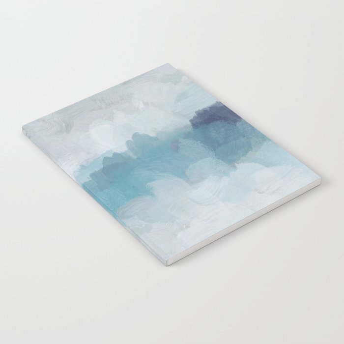 Stormy Seas - Aqua Teal Turquoise Sky Blue White Gray Abstract Art Modern Painting Notebook Gallery Image 2