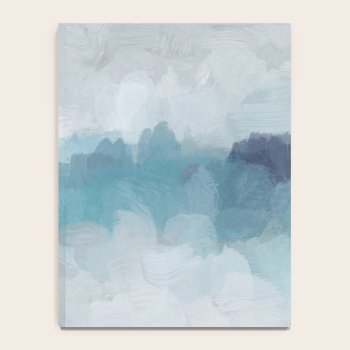 Stormy Seas - Aqua Teal Turquoise Sky Blue White Gray Abstract Art Modern Painting Notebook Gallery Image 4