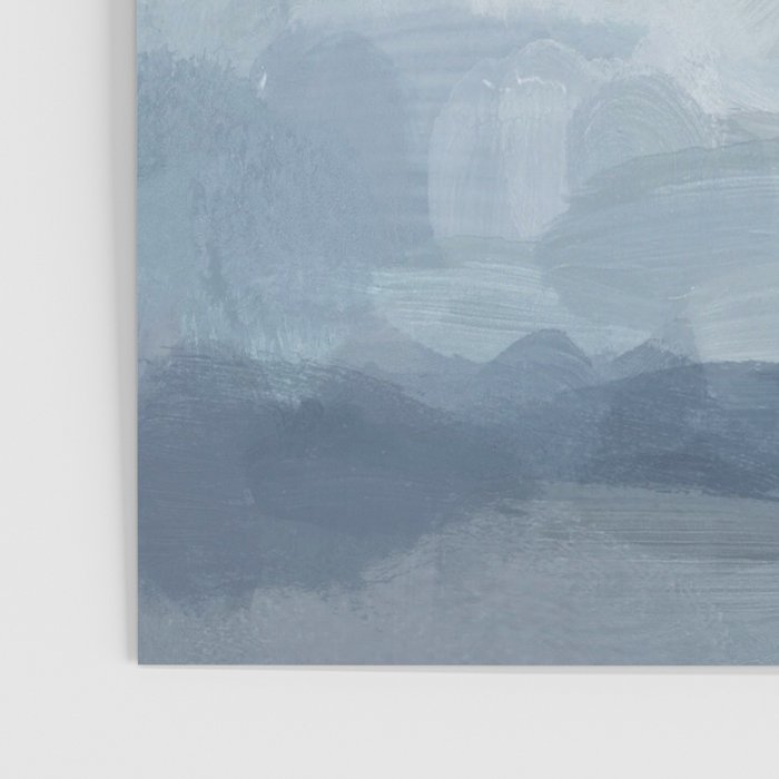 Stormy Seas - Aqua Teal Turquoise Sky Blue White Gray Abstract Art Modern Painting Poster Gallery Image 3