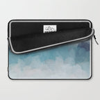 Stormy Seas - Aqua Teal Turquoise Sky Blue White Gray Abstract Art Modern Painting Laptop Sleeve Gallery Image 2