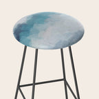 Stormy Seas - Aqua Teal Turquoise Sky Blue White Gray Abstract Art Modern Painting Stool Gallery Image 2