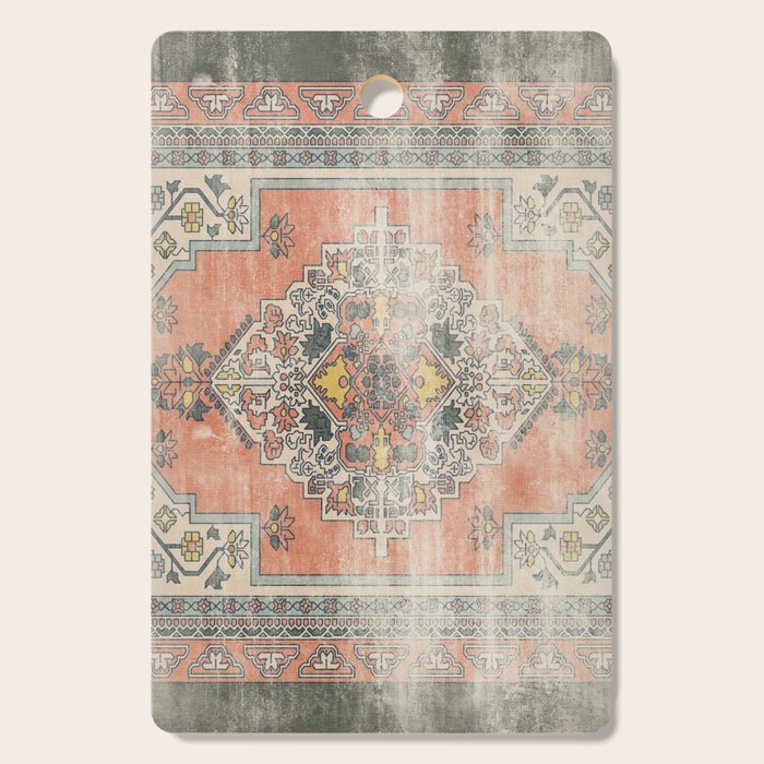 turkish floral - orange & olive green Cutting Board Gallery Image 1