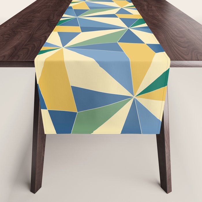 Kaleidoscope Tile Pattern XV Bold Colorful Summer Table Runner Gallery Image 1
