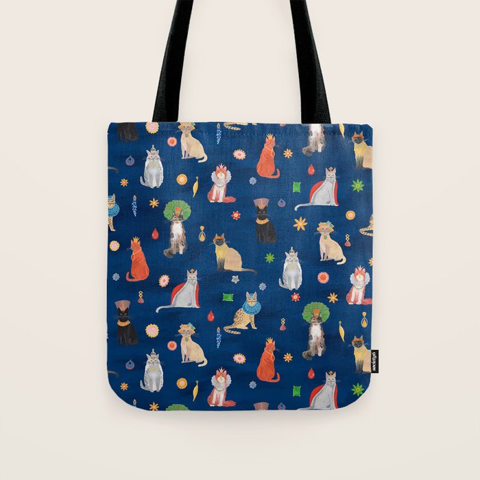 Cat Queens (Blue) Tote Bag Gallery Image 1