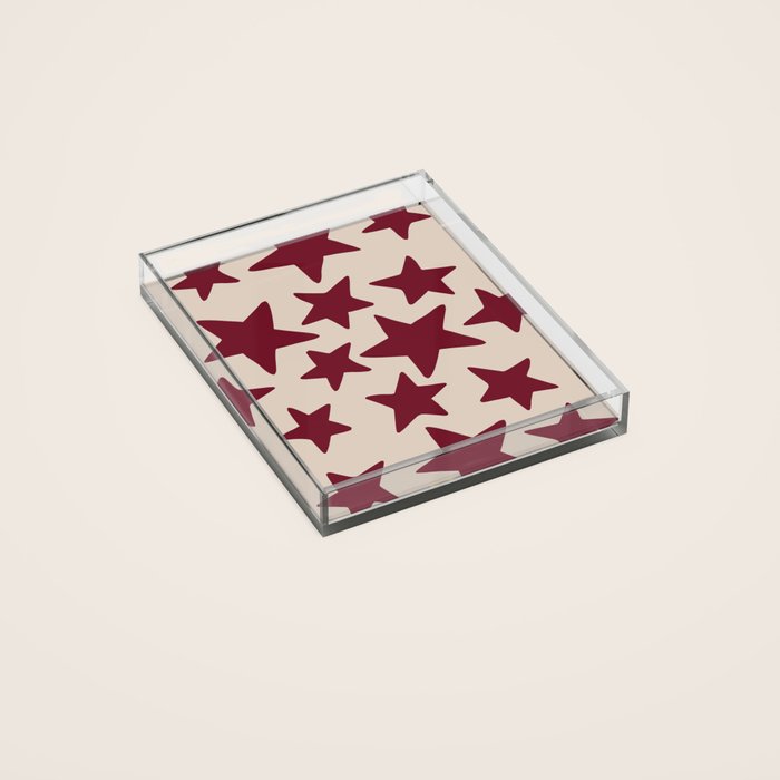 Wine Wonky Stars Acrylic Tray Gallery Image 2