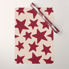 Wine Wonky Stars Wrapping Paper Gallery Image 1