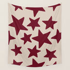 Wine Wonky Stars Wall Tapestry Gallery Image 4